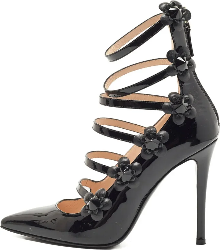 100mm Flowerland patent-leather pumps