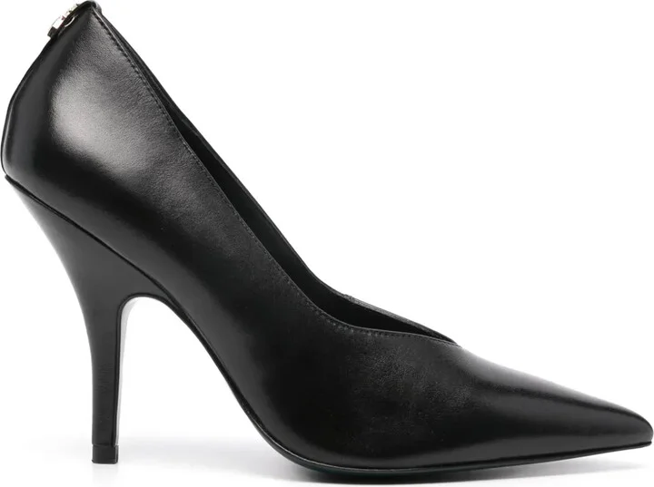100mm Fly-rivet leather pumps