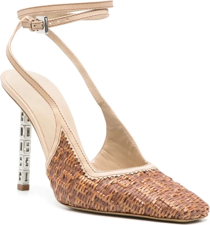 100mm GCDS Cube monogram-raffia pumps - Image 2