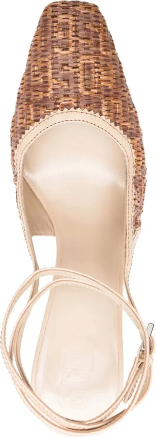 100mm GCDS Cube monogram-raffia pumps - Image 4