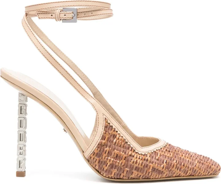 100mm GCDS Cube monogram-raffia pumps