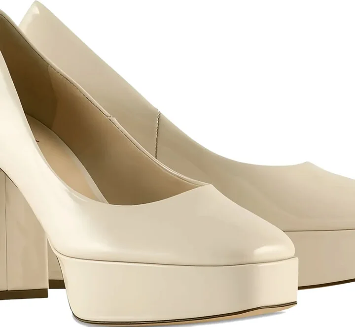 100mm Gianna platform block-heel pumps - Image 2