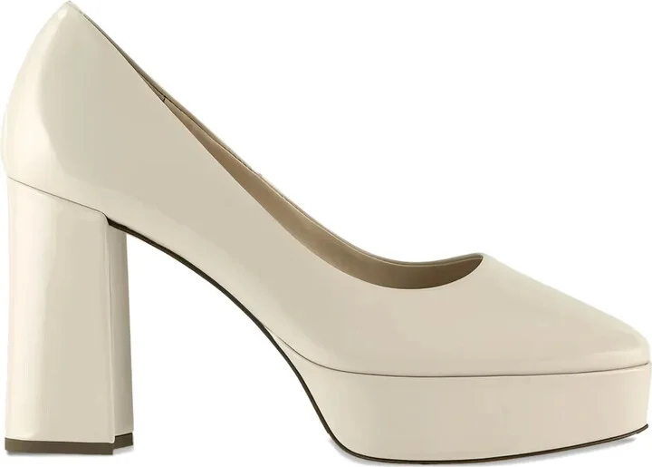 100mm Gianna platform block-heel pumps