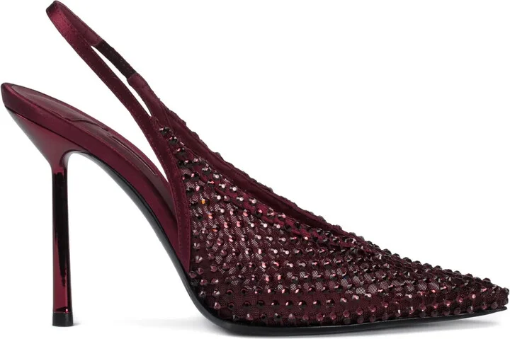 100mm Gilda crystal-embellished slingback pumps