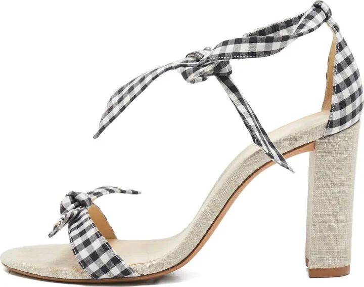 100mm Gingham heeled sandals