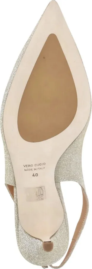 100mm Glitter Slingback Pumps - Image 3