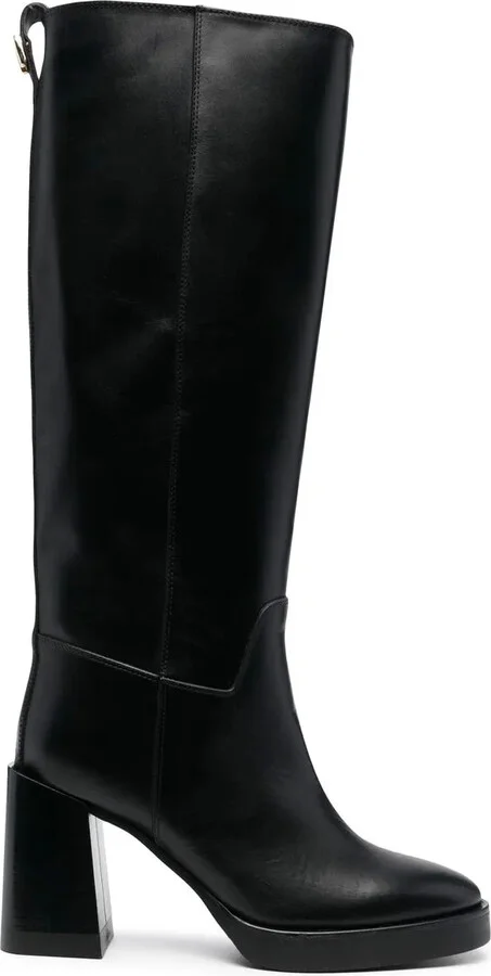 100mm Greta leather knee high boots