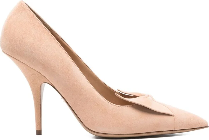 100mm Gwen Pointed-Toe Bow Pumps