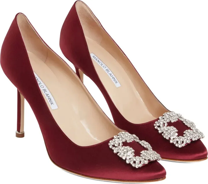100mm Hangisi crystal-embellished satin pumps - Image 2