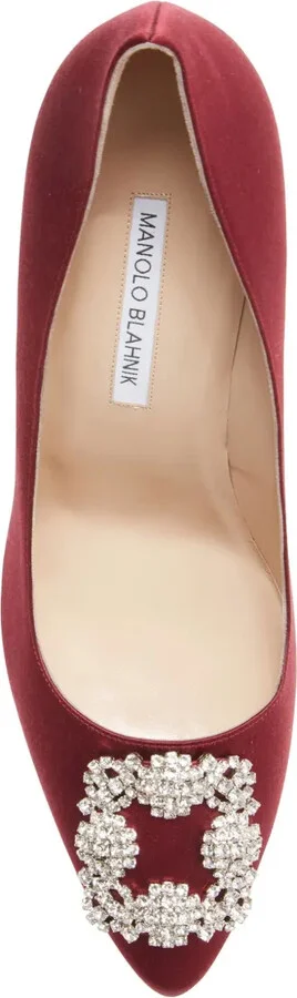 100mm Hangisi crystal-embellished satin pumps - Image 3