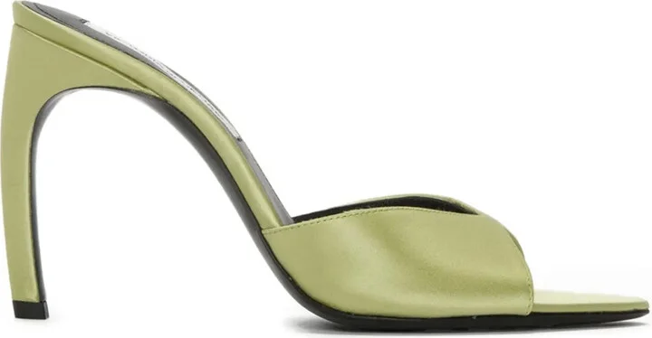100mm Harlow open-toe satin mules