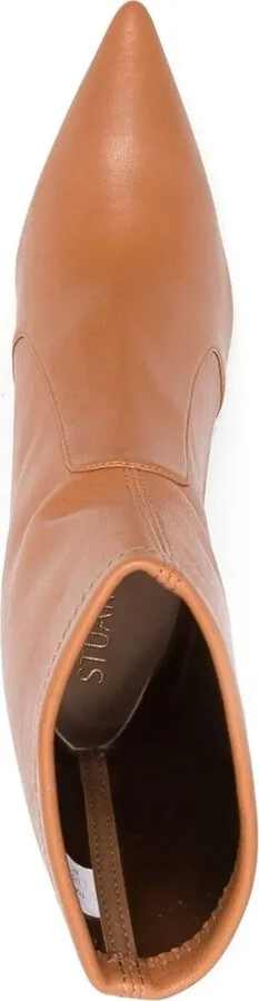 100mm Heeled Leather Boots - Image 4