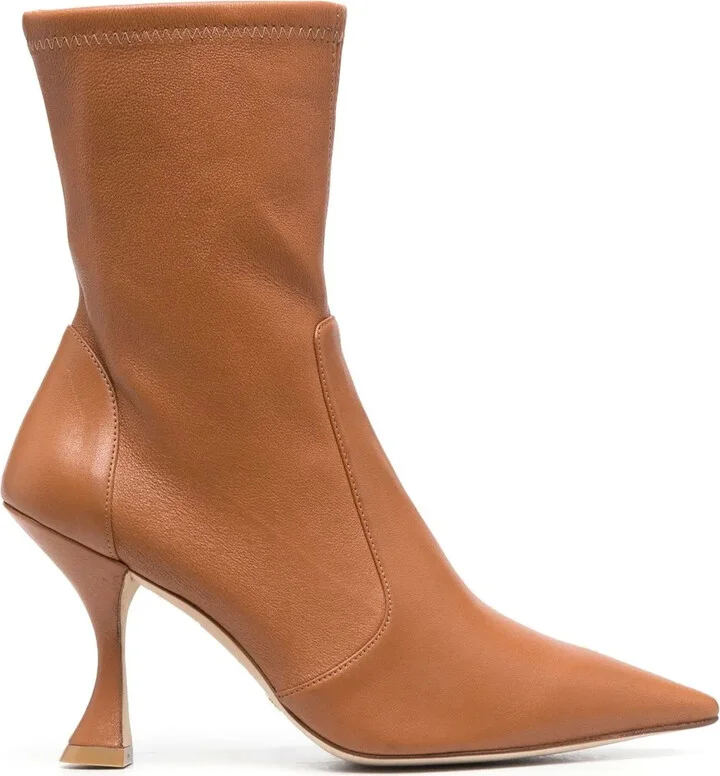 100mm Heeled Leather Boots