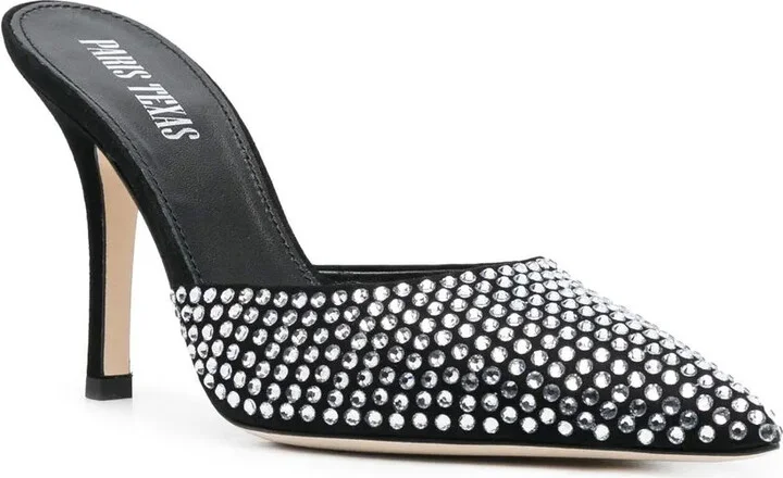 100mm Hollywood embellished leather mules - Image 2