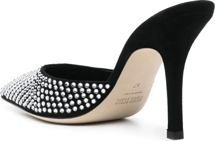 100mm Hollywood embellished leather mules - Image 3