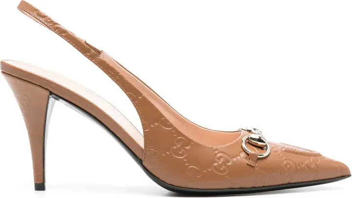 100mm Horsebit slingback pumps