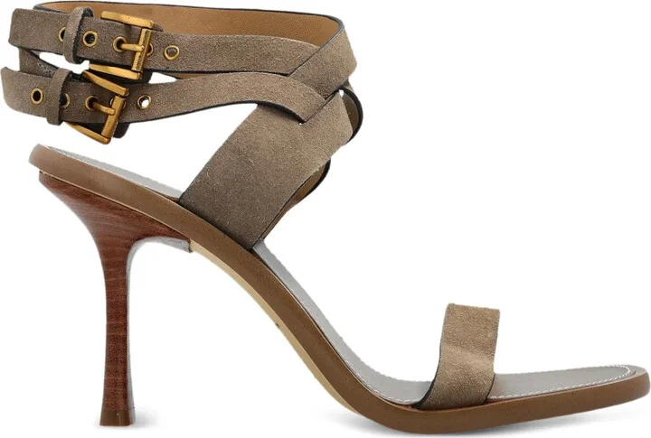 100mm Irene crossover buckle-fastening pumps