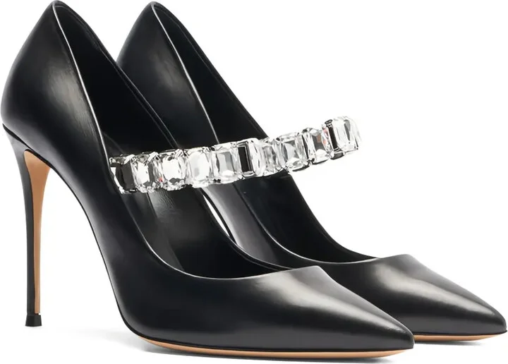 100mm Julia Minorca crystal-embellished pointed-toe pumps - Image 2