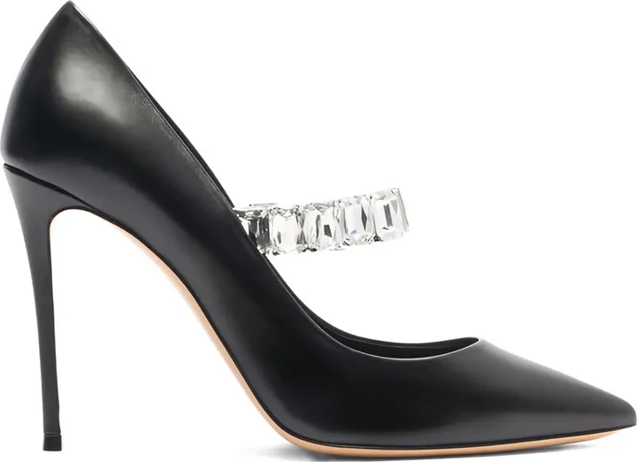100mm Julia Minorca crystal-embellished pointed-toe pumps
