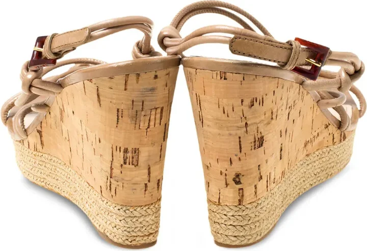 100mm Knotted-Strap Wedge Sandals - Image 3