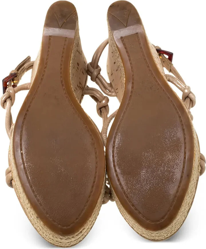 100mm Knotted-Strap Wedge Sandals - Image 4