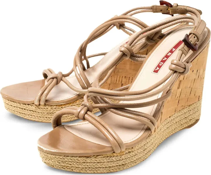 100mm Knotted-Strap Wedge Sandals - Image 5