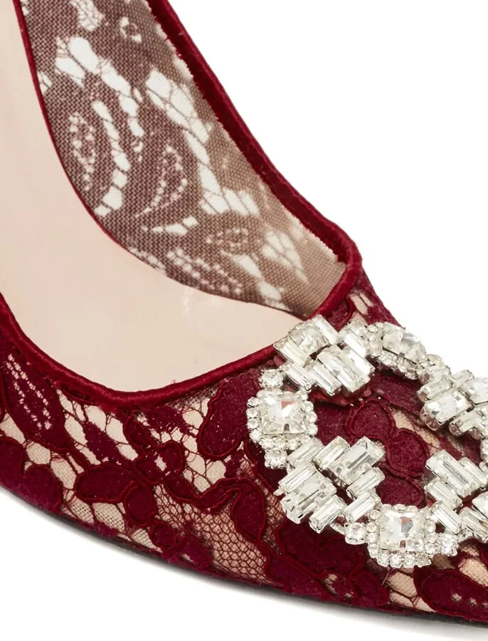 100mm Lace Crystal-Embellished Pumps - Image 5