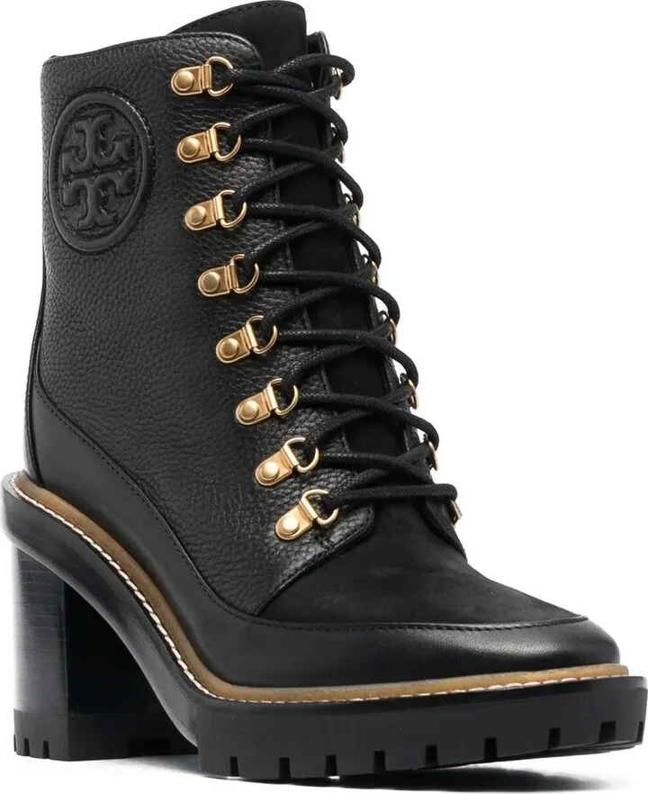 100mm Lace-Up Leather Boots - Image 2