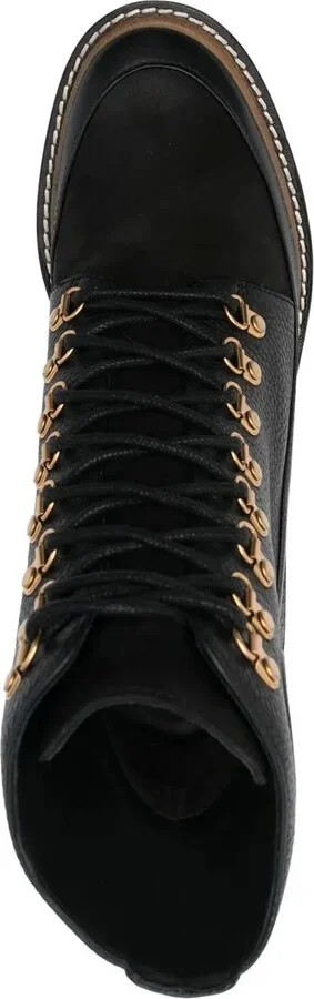 100mm Lace-Up Leather Boots - Image 4