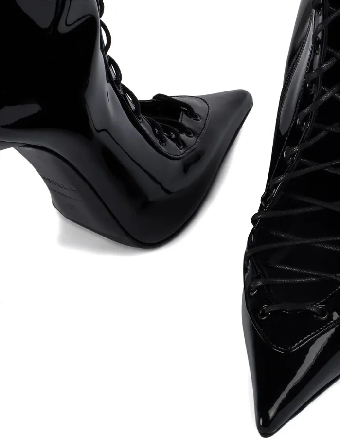 100MM lace-up pointed-toe boots - Image 3