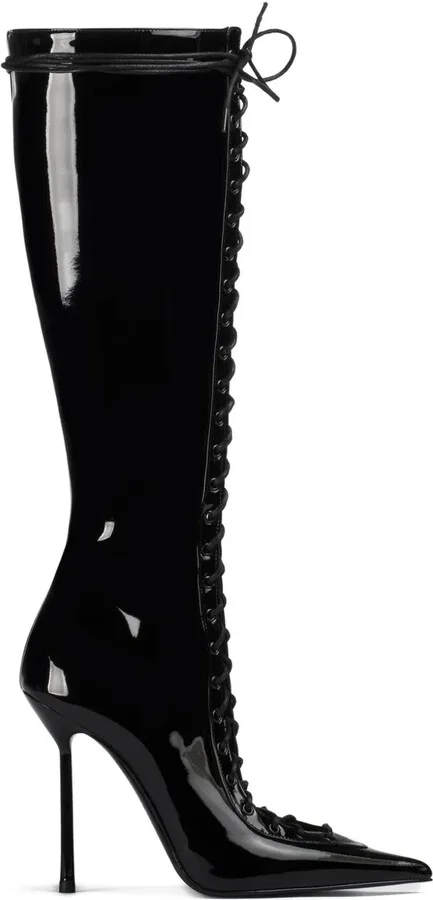 100MM lace-up pointed-toe boots