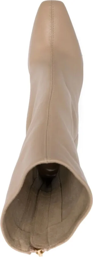 100mm Leather Ankle Boots - Image 4