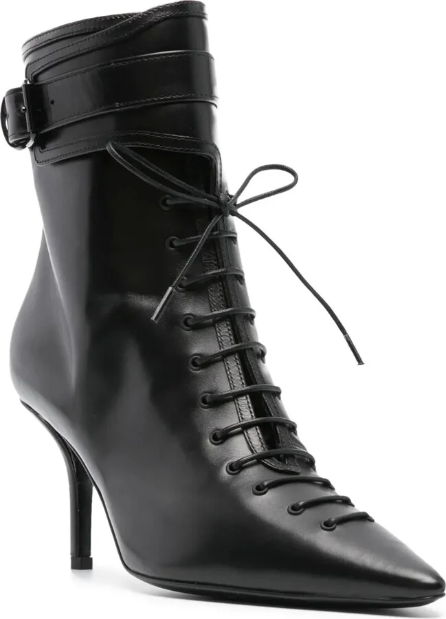 100mm Leather Ankle Boots - Image 2