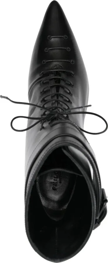 100mm Leather Ankle Boots - Image 4