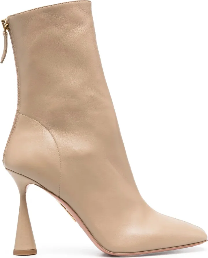 100mm Leather Ankle Boots