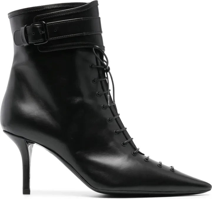 100mm Leather Ankle Boots