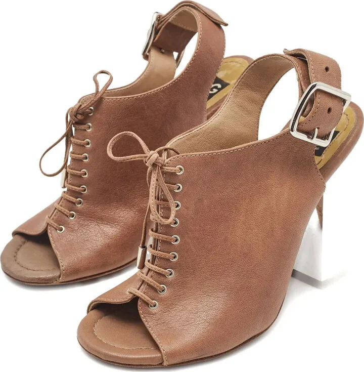 100mm Leather Block-Heel Sandals - Image 2