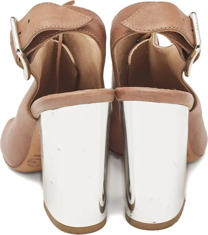 100mm Leather Block-Heel Sandals - Image 3