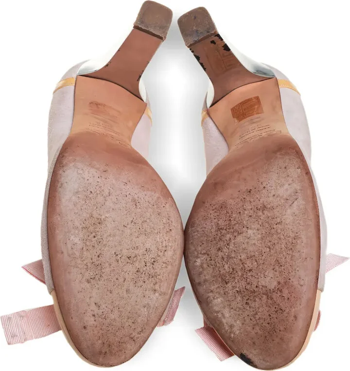 100mm Leather Bow-Detail Pumps - Image 4