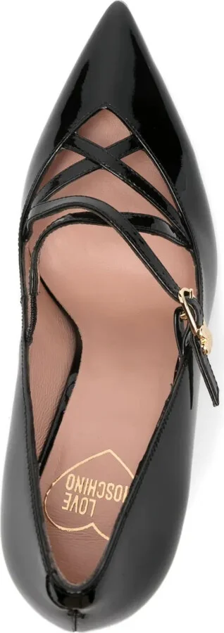 100mm Leather Cross-Strap Pumps - Image 4