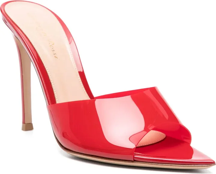 100mm Leather Heeled Mules - Image 2