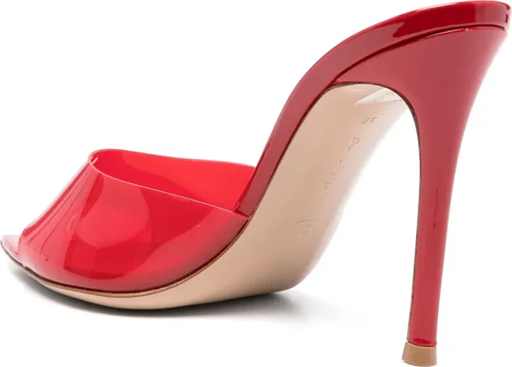 100mm Leather Heeled Mules - Image 3