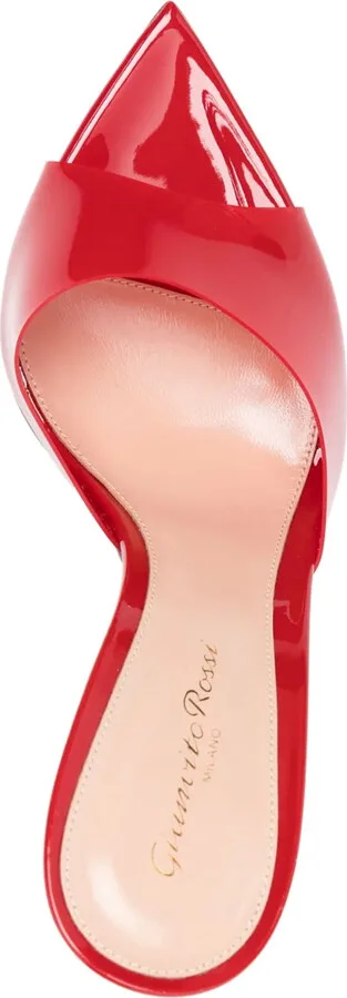 100mm Leather Heeled Mules - Image 4