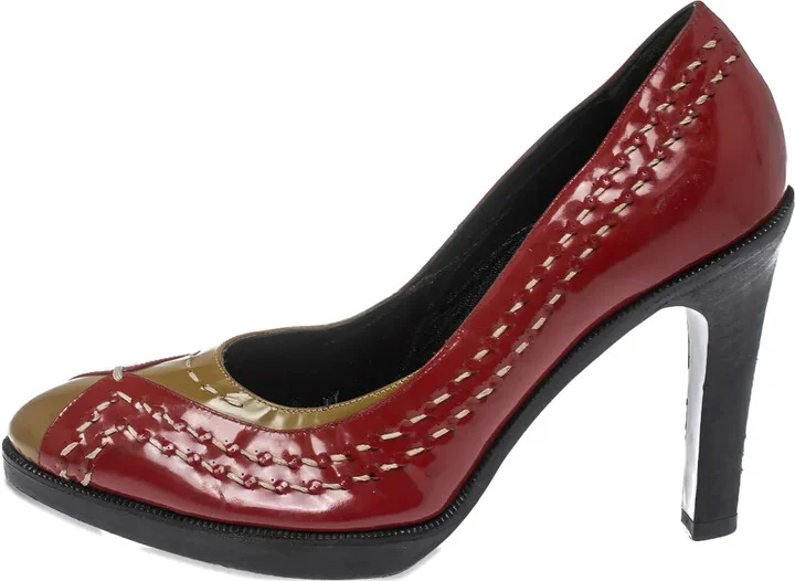 100mm Leather Heeled Pumps