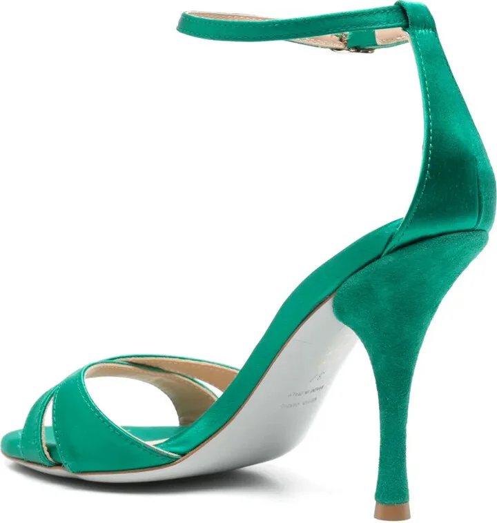 100mm Leather Heeled Sandals - Image 3
