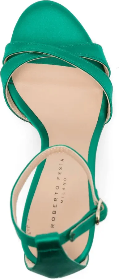 100mm Leather Heeled Sandals - Image 4