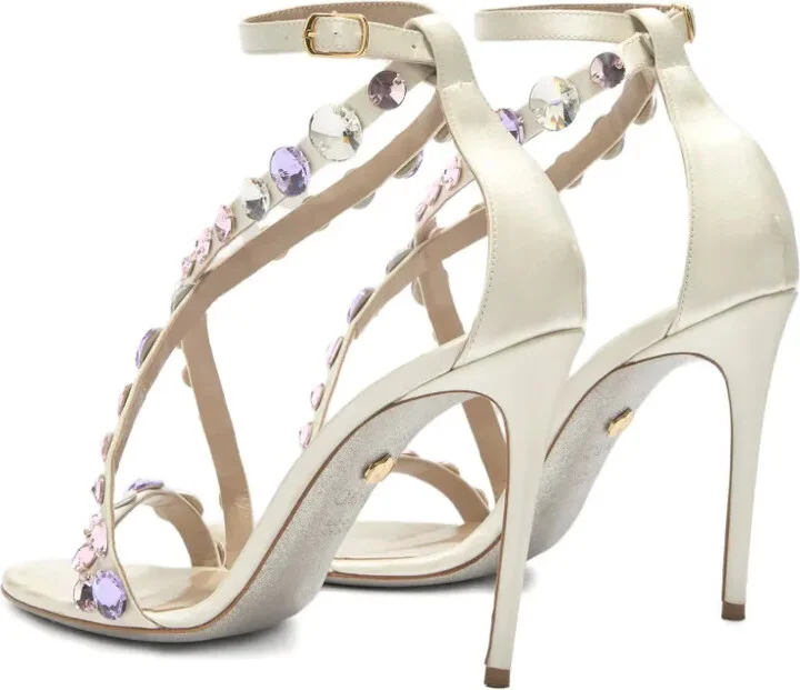 100mm Leather Heeled Sandals - Image 3