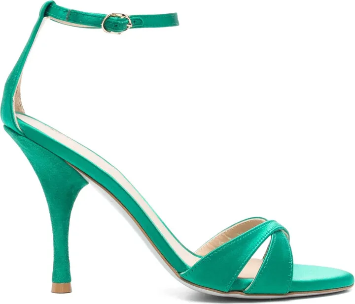 100mm Leather Heeled Sandals