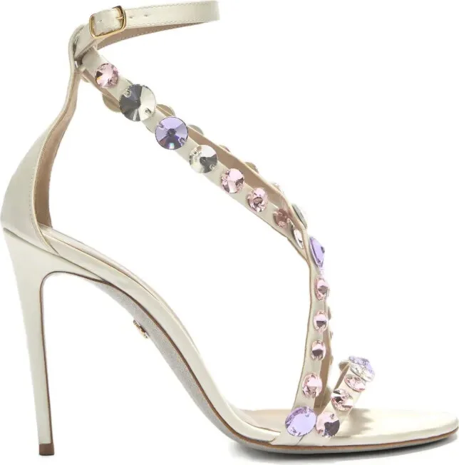 100mm Leather Heeled Sandals
