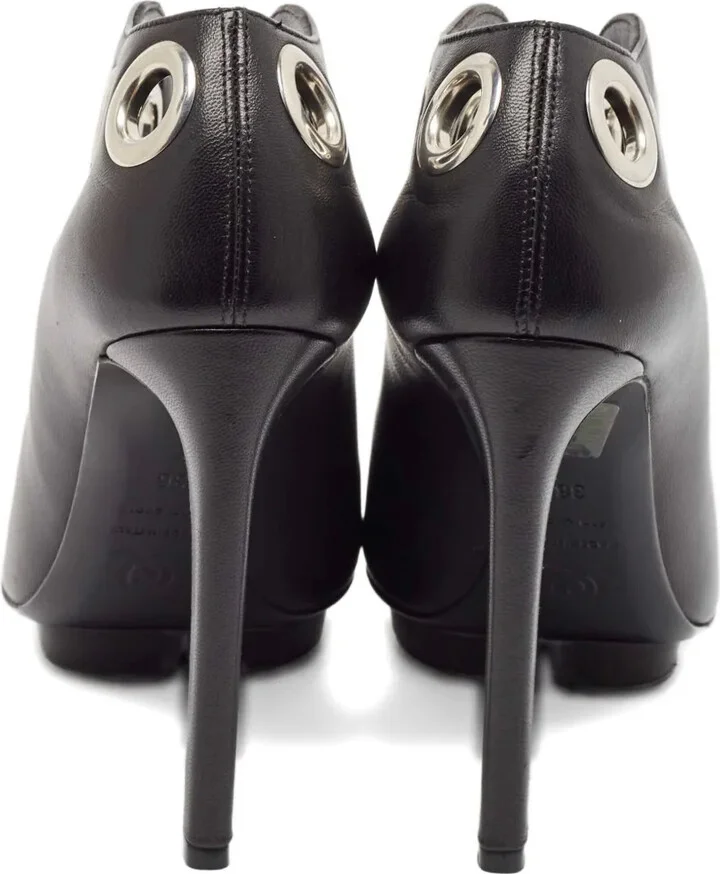 100mm Leather High-Heel Ankle Boots - Image 3